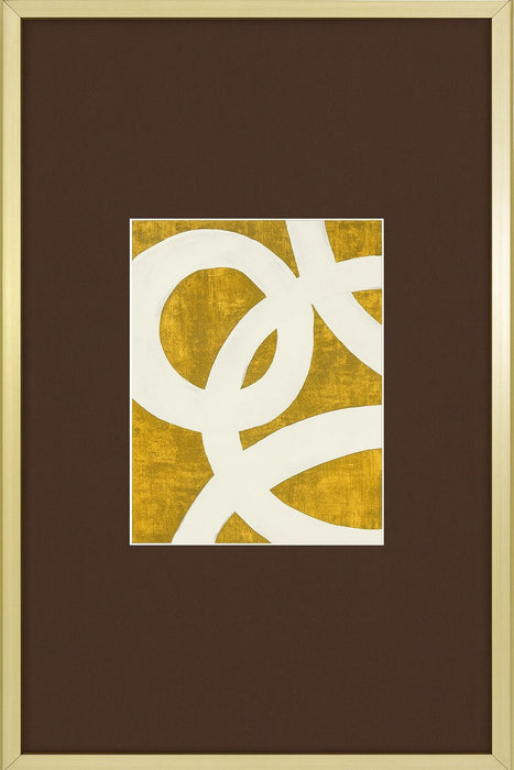 Abstract I Framed Print - Gold / White / Brown