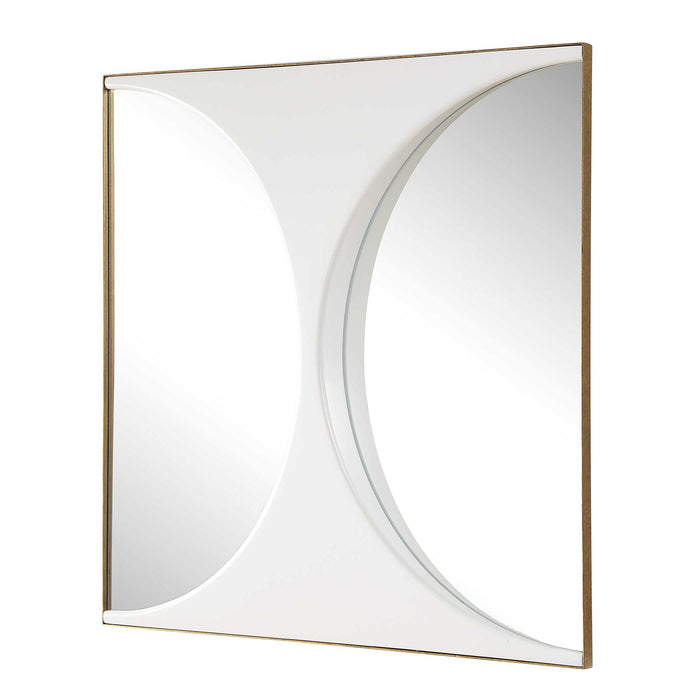 New Moon - Mirrored Wall Decor - White