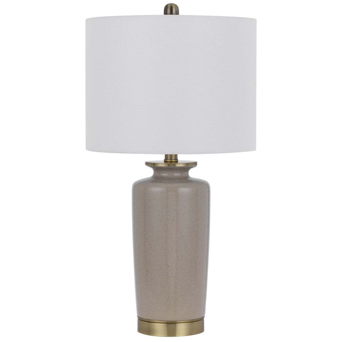 Modica - 25.5" Height Ceramic Table Lamp - Sand Gray / Antique Brass