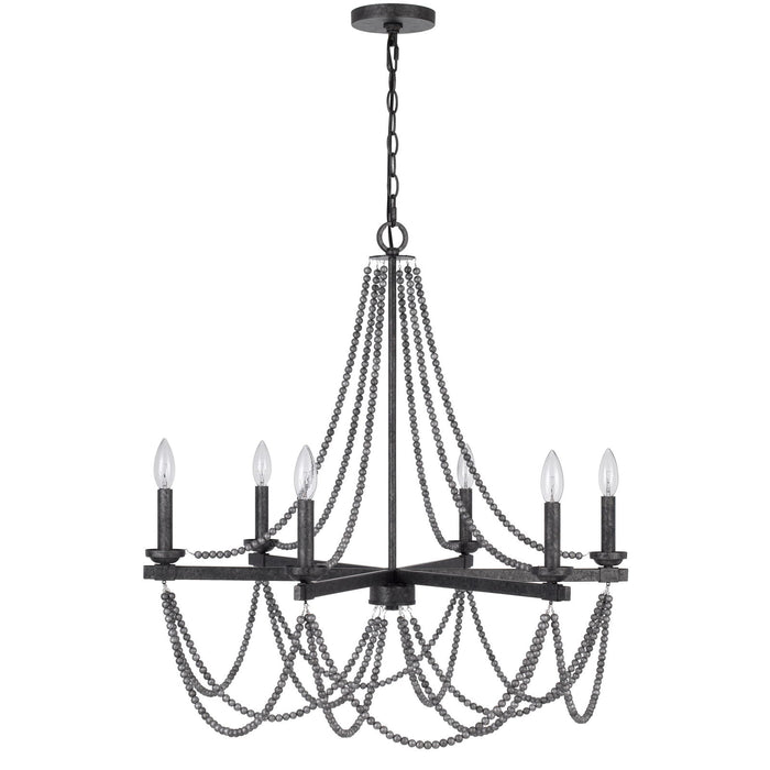 Ventura - 30" Height Metal Chandelier - Aged Silver