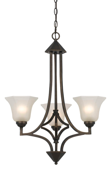 30.5" Height Iron and Glass Pendant - Dark Bronze