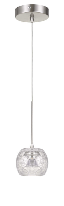 Ithaca - 10" Height Led Glass Pendant - Brushed Steel