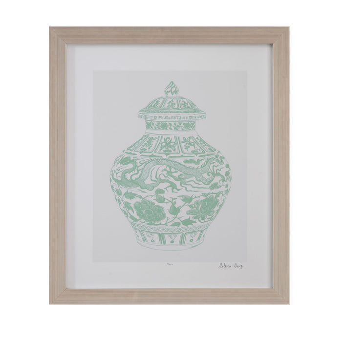 Mint Vases II Framed Print - Green / Beige