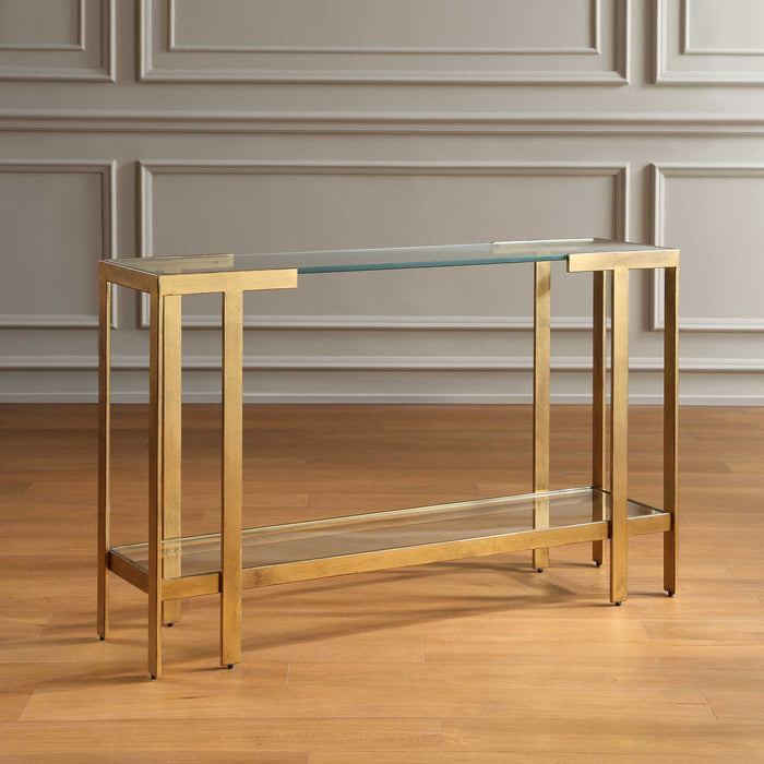 Kendrick - Glass Console Table - Gold