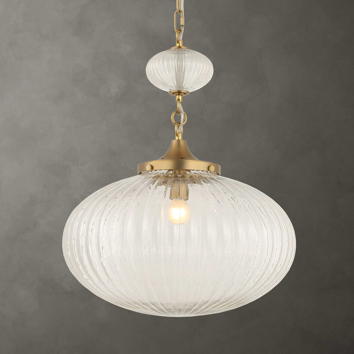 Bellaire - 1 Light Glass Shade Pendant - Gold