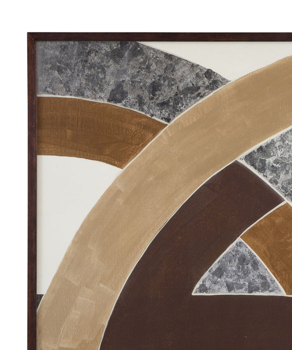 Neutral Geometry I Framed Print - Brown