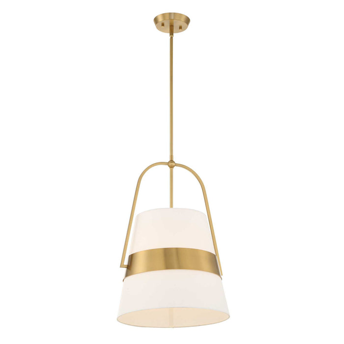Harness - 1 Light Shade Pendant - White / Gold