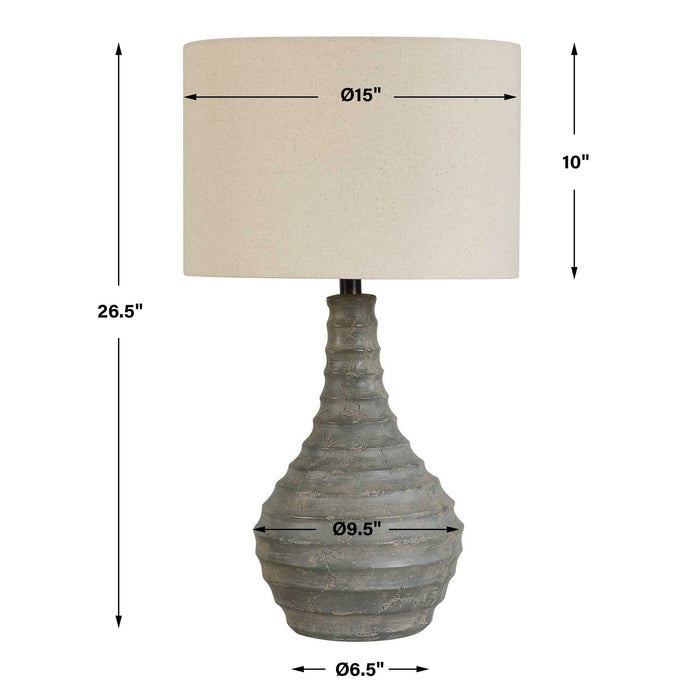 Stratum - Rustic Outdoor Table Lamp - Gray