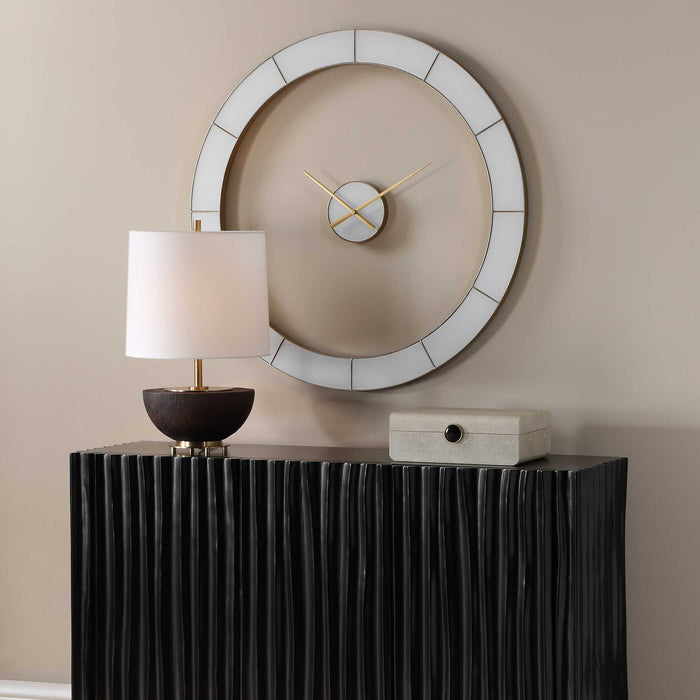Ivory Halo - Minimalist Wall Clock - Gold / White