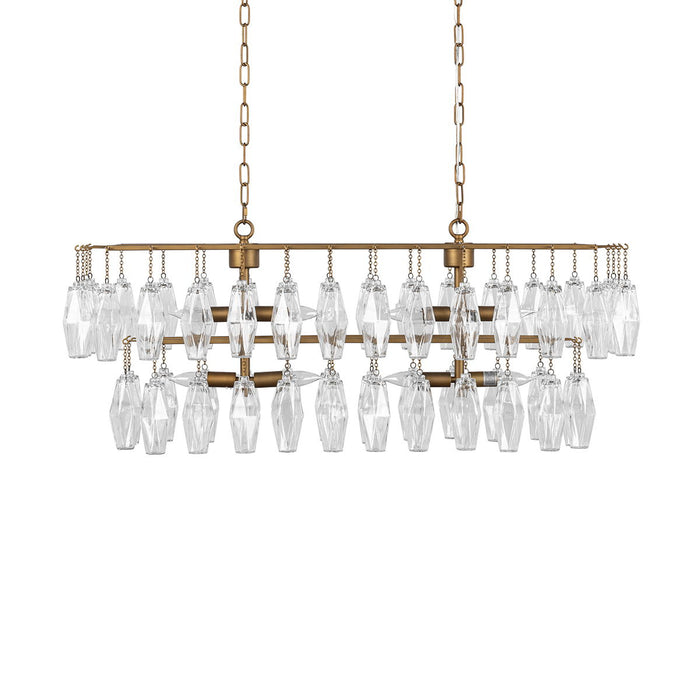 Tressia - Glass Round Chandelier - Brass