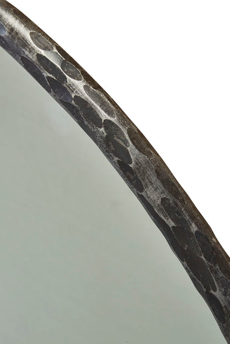 Metal Edge Round Mirror - Dark Gray