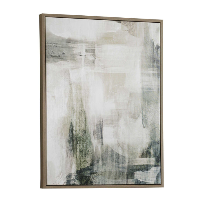 Subliminal Drift - Framed Modern Art - Black / Brown / Gray / Green / White