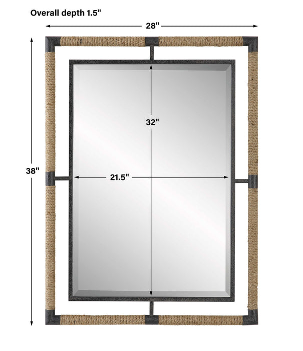 Melville - Iron & Rope Mirror - Light Brown