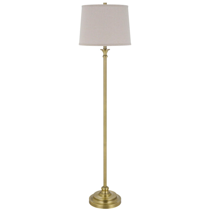 Hailey - Metal Floor Lamp With Hardback Fabric - Antique Brass