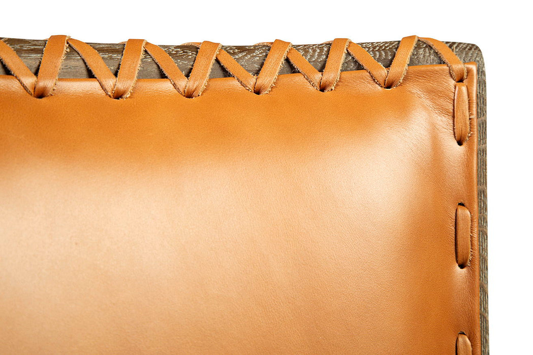 Lina - Chair - Leather And Linen (Set of 2) - Light Brown