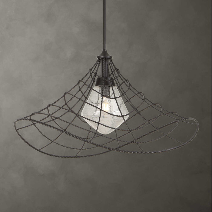 Whirlwind - 1 Light Indoor-Outdoor Pendant - Dark Bronze