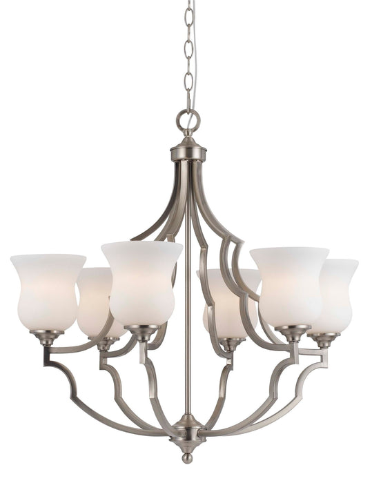 Barrie - 27" Height Six Light Chandelier - Brushed Steel