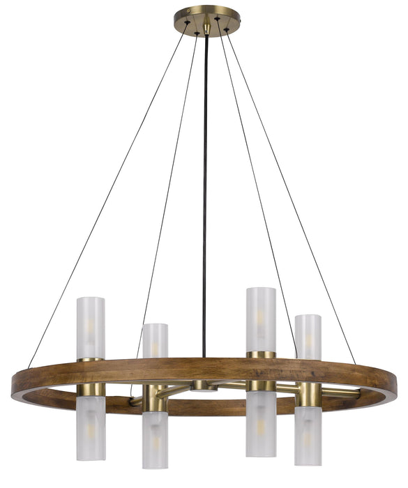 Hempstead - Chandelier - Wood & Antique Brass