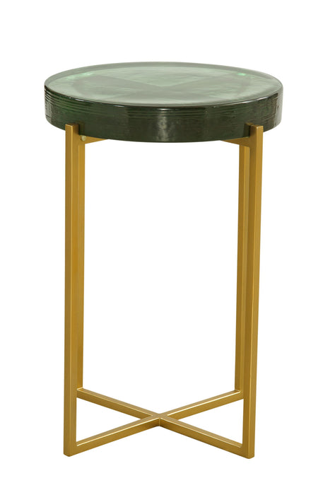 Marilee - Accent Table - Rich Green / Sleek Brushed Gold