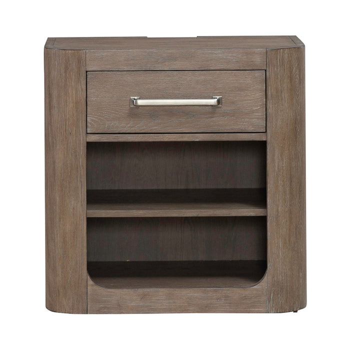South Bend - Open Nightstand With Charging Station - Burnished Clay