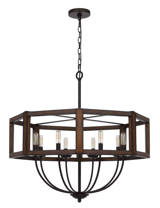 Renton - 29" Height Chandelier - Oak & Dark Bronze