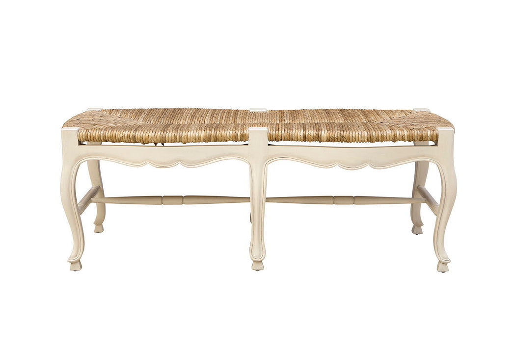 French - Backless Settee - White / Light Brown