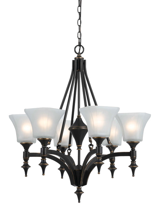 Rockwood - 29" Height Iron Chandelier - Dark Bronze