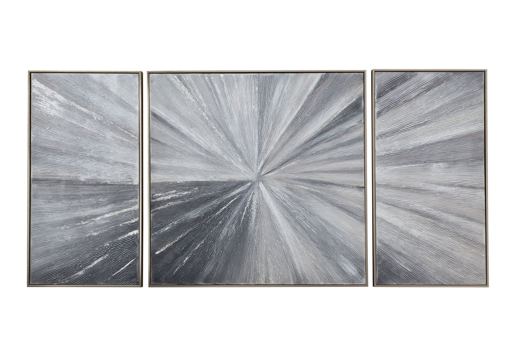 Cambric Canvas Art (Set of 3) - Dark Gray