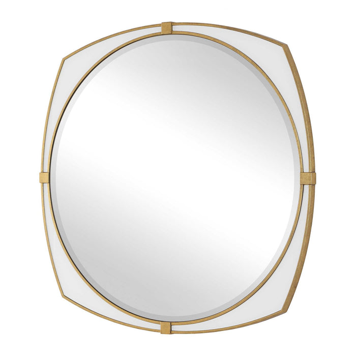 Estella - Round Mirror - Gold / White