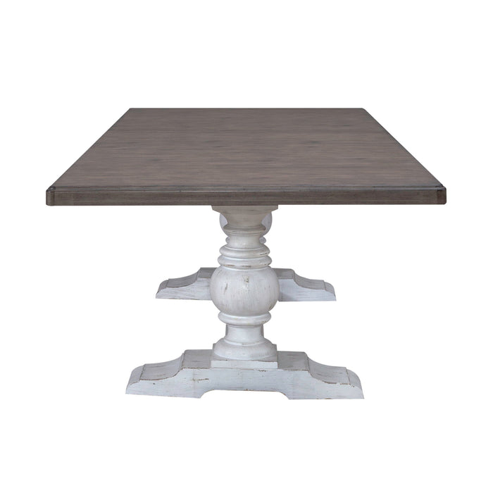 River Place - Trestle Table - Riverstone White & Tobacco
