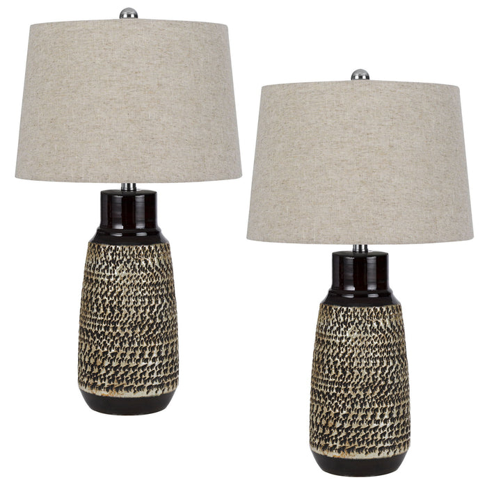 Scottsboro - 27" Height Ceramic Table Lamp (Set of 2) - Black / Antique Silver