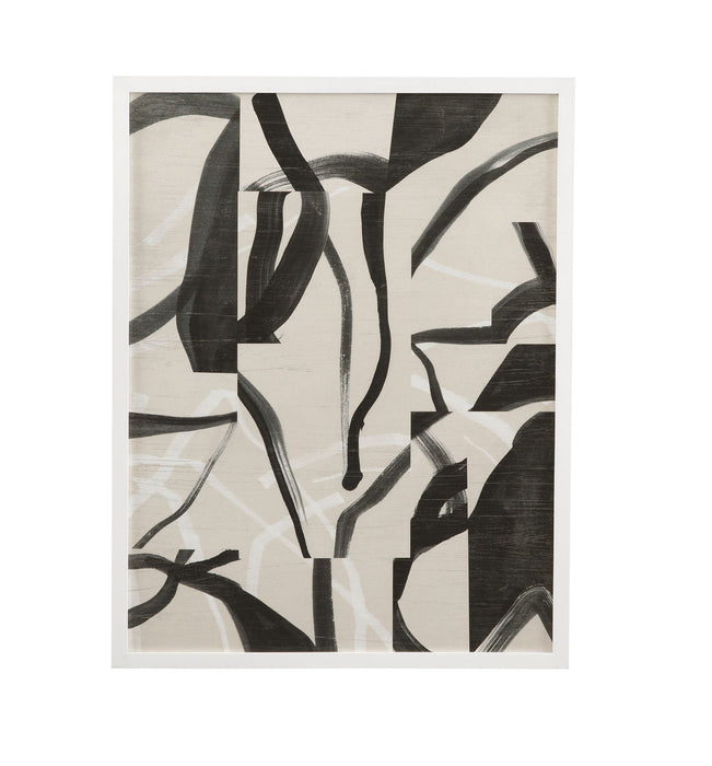 Ink Maze I Framed Print - Gray / Black