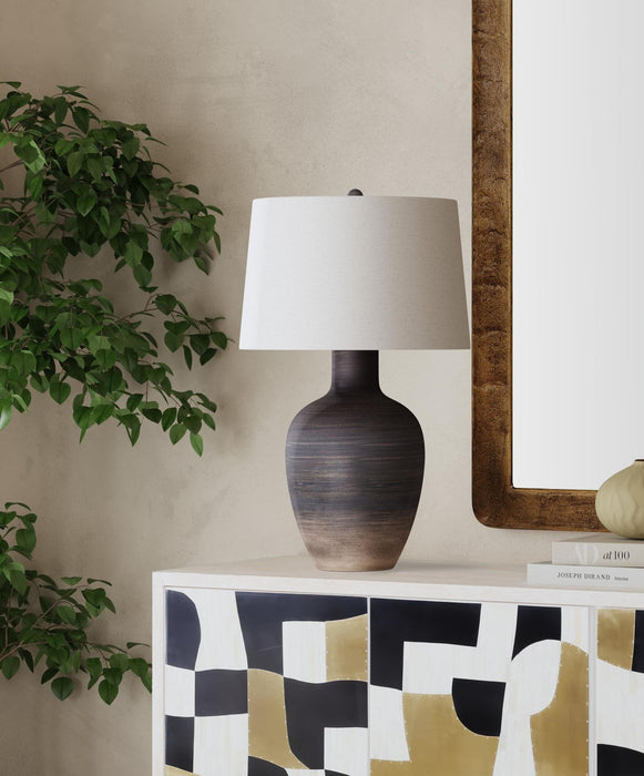 Volga - Table Lamp - Dark Gray / Beige