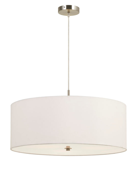 Addison - 12.25" Height Fabric Drum Pendant - White
