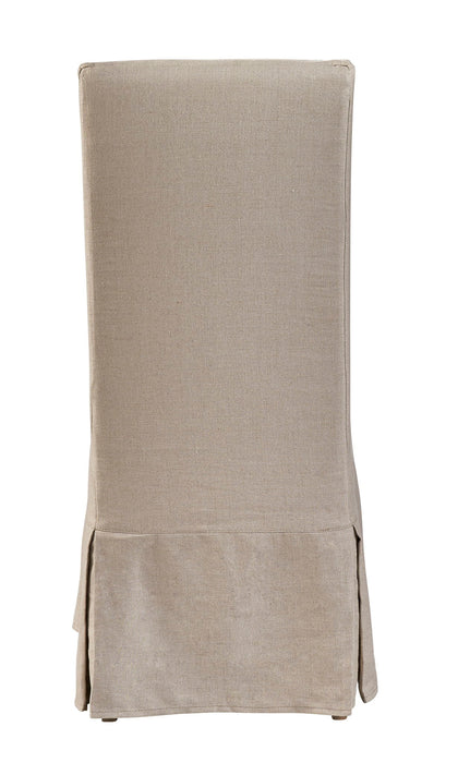 Linen Floor Length Slip Covered Parsons Chair (Set of 2) - Beige