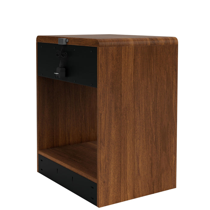 Elsie - 1 Drawer Nightstand - Dark Brown