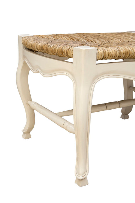 French - Backless Settee - White / Light Brown