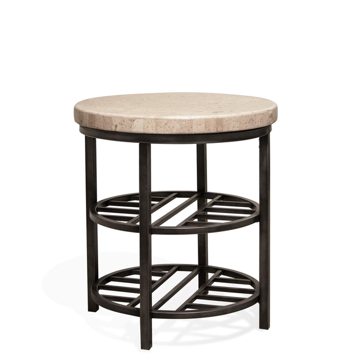 Capri - Round Side Table - Alabaster Travertine