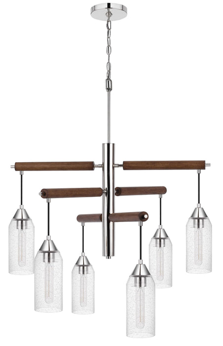 Massilon - Chandelier - Chrome & Wood