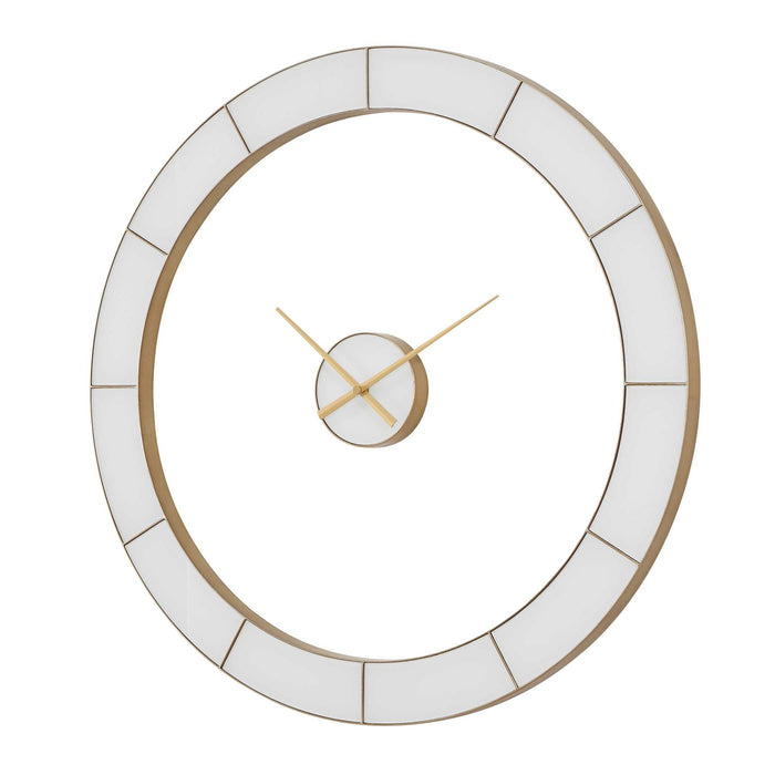 Ivory Halo - Minimalist Wall Clock - Gold / White