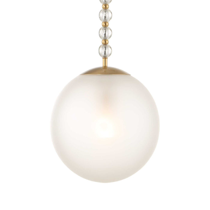 Ripple - 1 Light Frost Glass Pendant - Gold