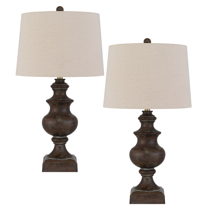 Hertford - 29.75" Height Resin Table Lamp (Set of 2) - Rustic Oak