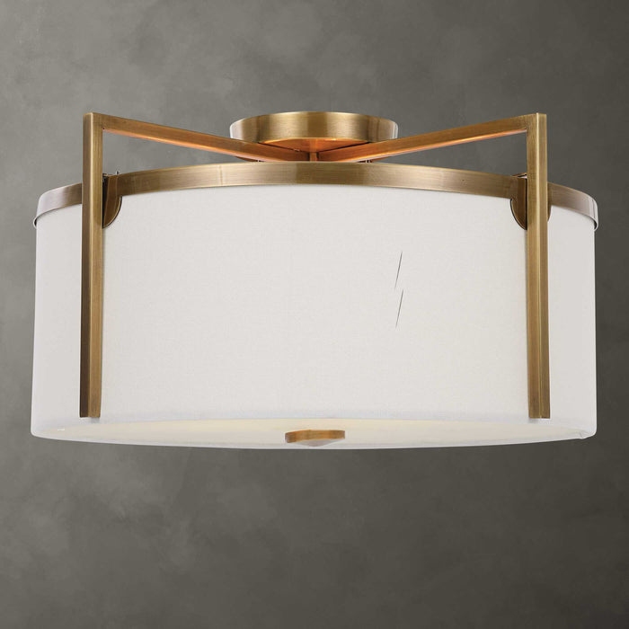 Colfax - 3 Light Semi Flush - Brass