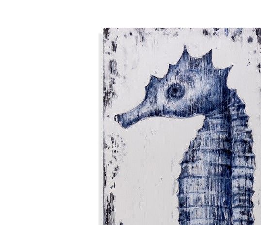 Sea Horse II Canvas Art - Blue