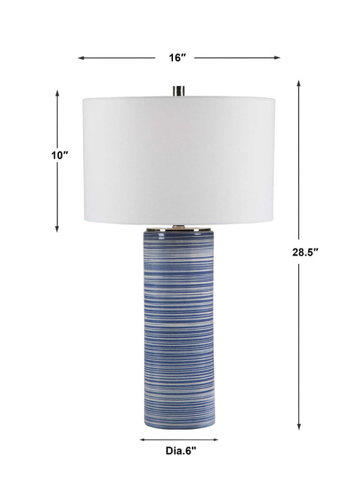 Montauk - Striped Table Lamp - Blue