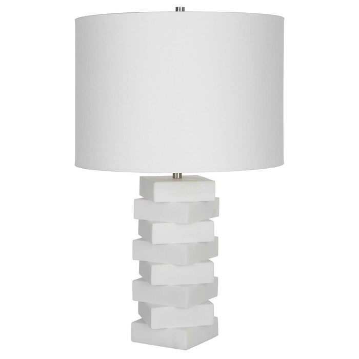 Ascent - White Geometric Table Lamp