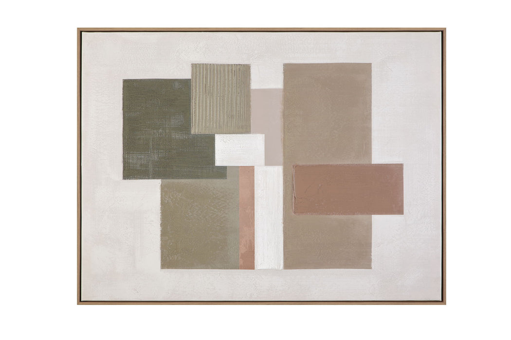 Verdant Structure Framed Canvas - Brown