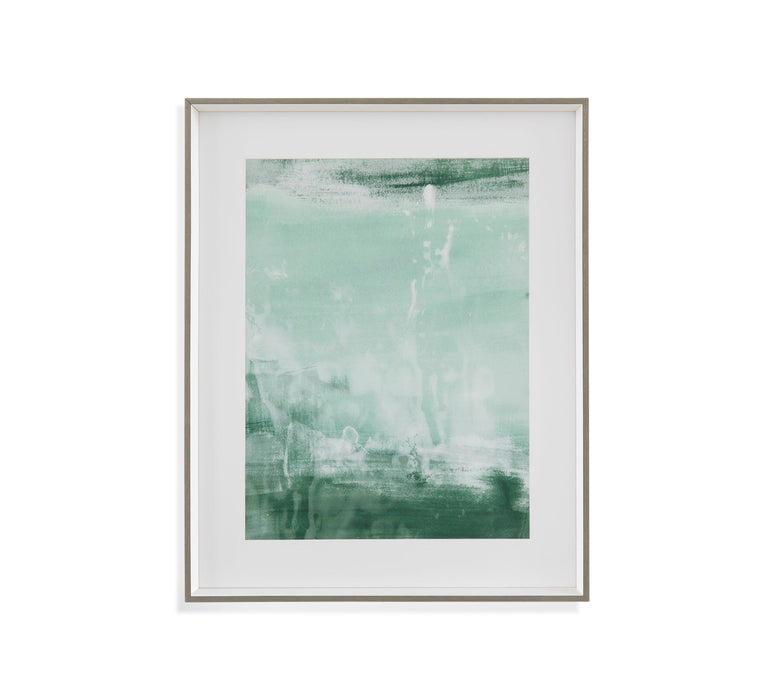 Coastal Patina I Framed Print - Green / Satin White
