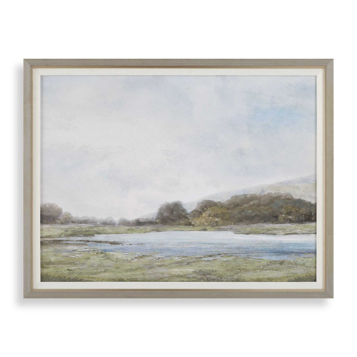 Restful Vista-Awe - Landscape Art - Black / Blue / Brown / Gold / Gray / Green / Woodtone