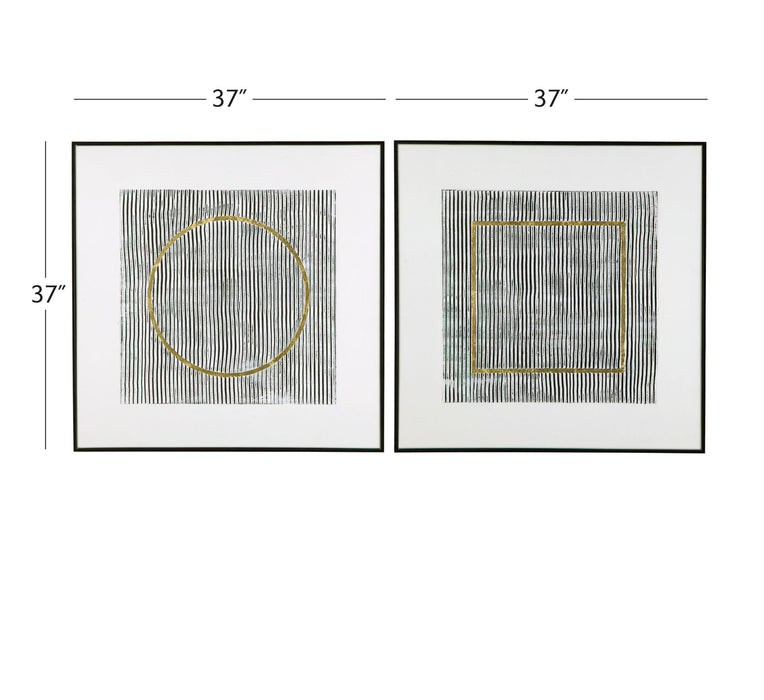 Graphite Canvas Art (Set of 2) - White